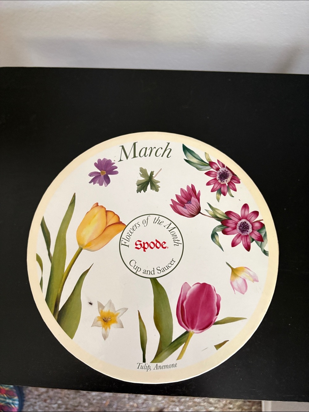 Spode March Floral Plate with Yellow and Pink Tulips